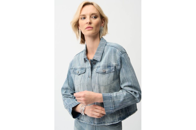Joseph Ribkoff Denim Jacket With Rhinestones