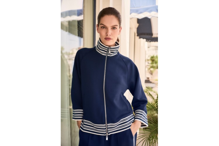 Joseph Ribkoff Scuba Jersey Jacket With Funnel Collar